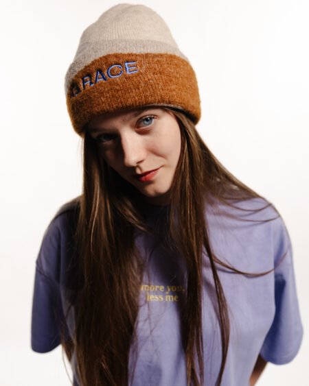 GRACE | unisex čiapka krémovo-hnedá